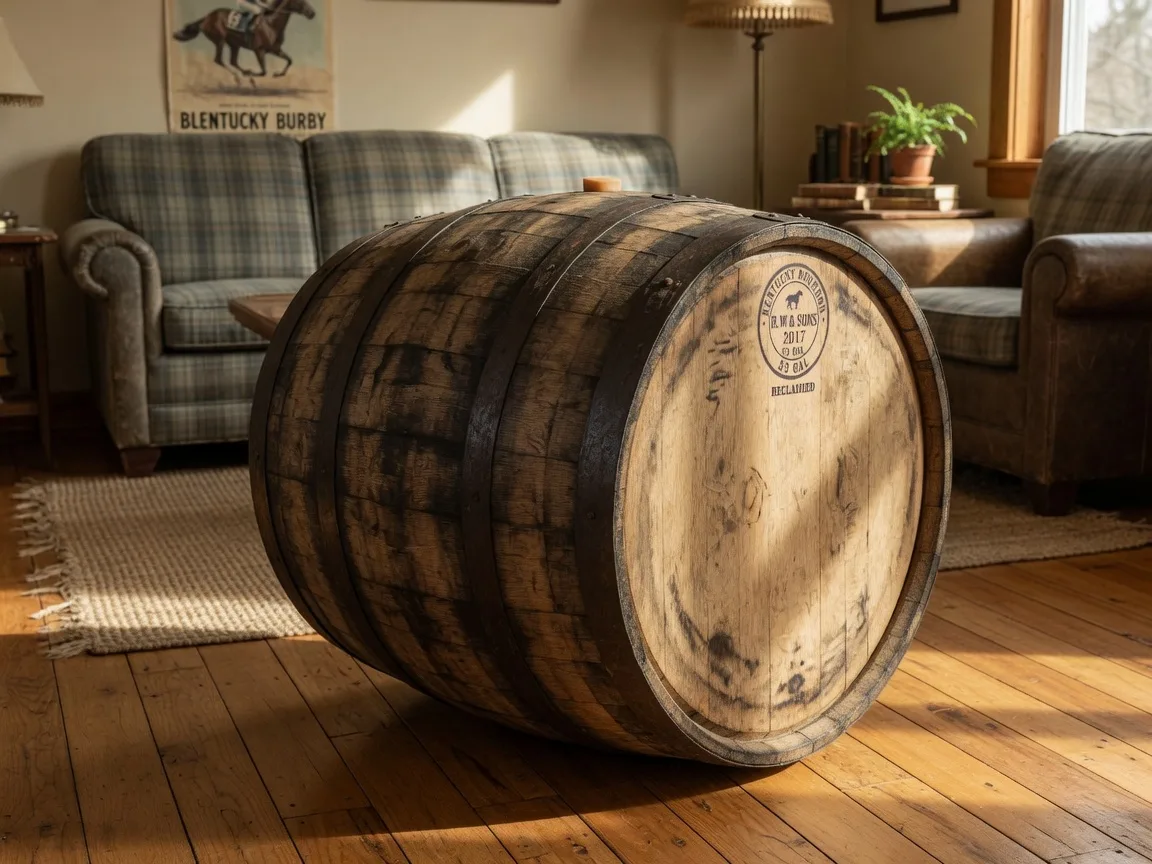 Bourbon barrel furniture by Bluegrass Barrel Works from Kentucky bourbon barrel craftsmanship