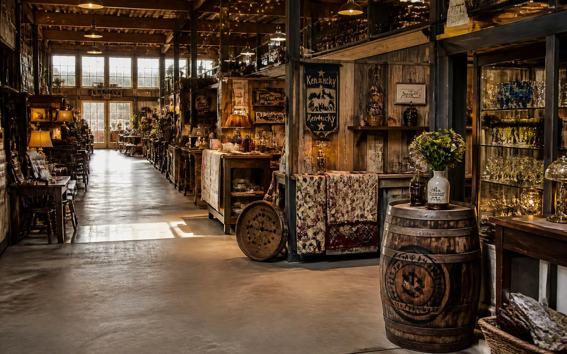Warm mercantile interior on Old Mill Road — Bluegrass Market & Mercantile, Central Kentucky