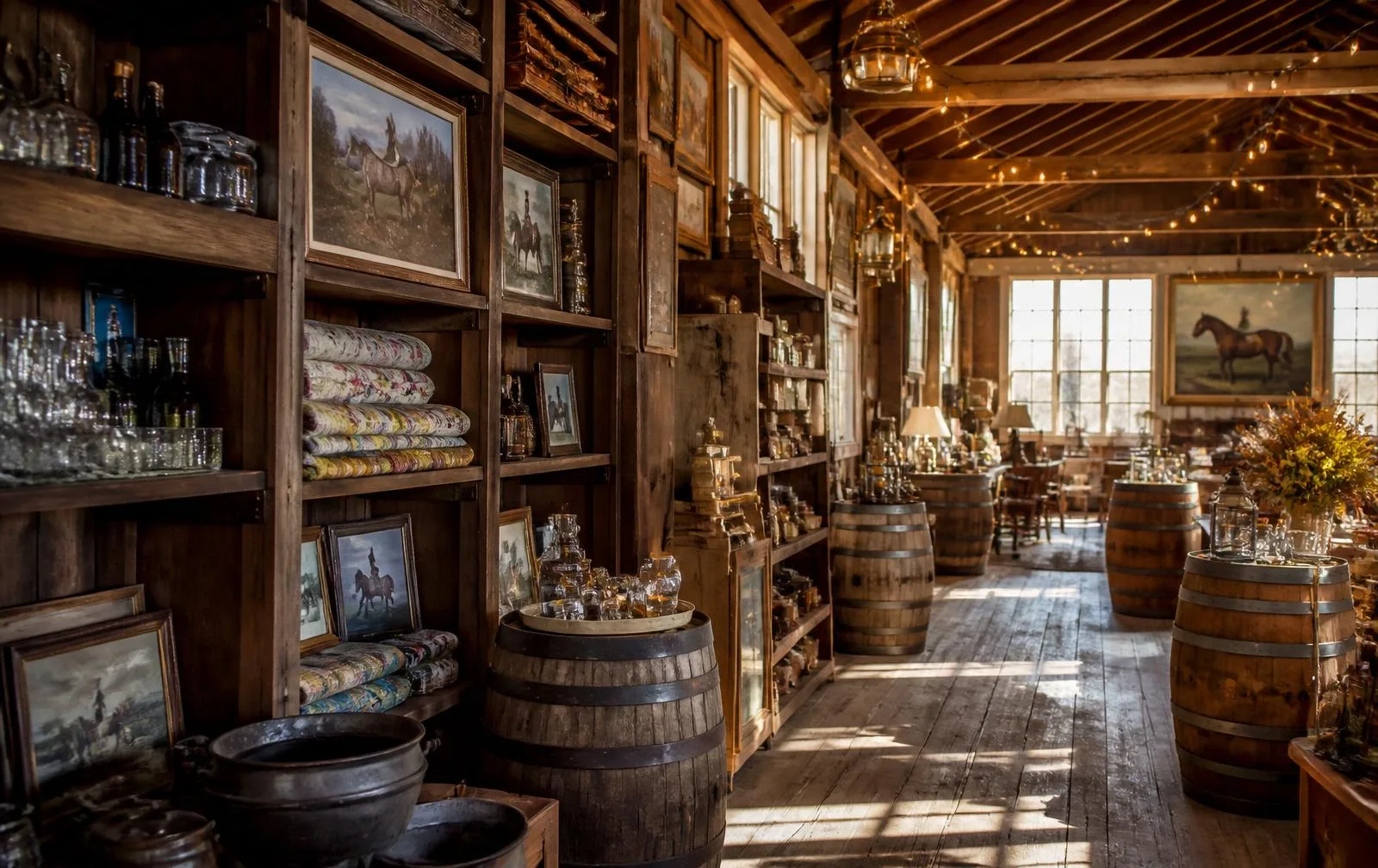 Visitors browsing antiques and handmade treasures under one welcoming roof